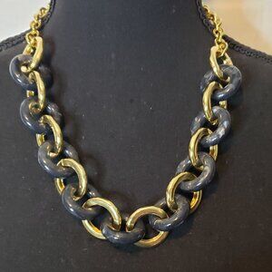 Talbots Marble Resin and Gold Chunky Links Necklace
